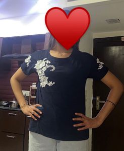 Flower Embroidery T Shirt