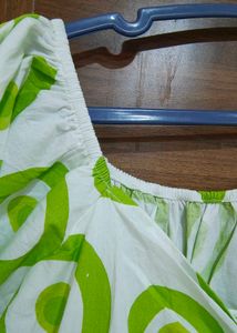 White and Green Midi Dress (Bust 34)