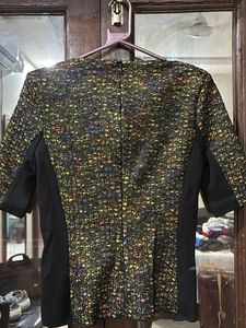 Patterned Short Sleeve Blouse