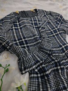 Gingham Dark Blue Dress