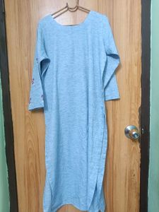 Blue Embroidered Dress