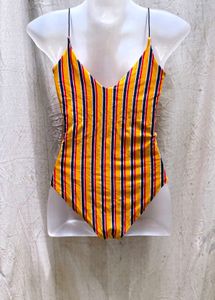 I. Striped Bodysuit Top