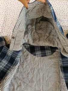 Plaid Duffle Coat with Hood