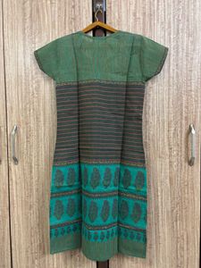 Chanderi Cotton Short Sleeve Kurta (S)