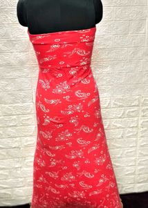 Tube Pink Floral Print Dress Fixed Price