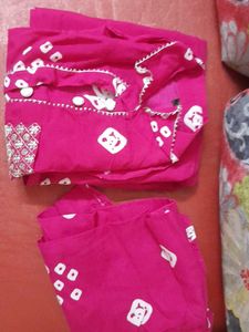 Pink Printed Kurta Set