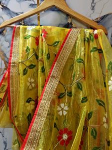 Brand New Embroidery Organza Saree For Kids