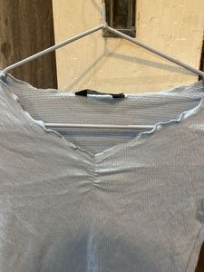 Light blue colour skin fit top