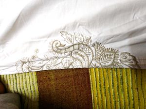 White Embroidered Trouser