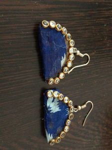 Stylish Fabric & Stone Earrings