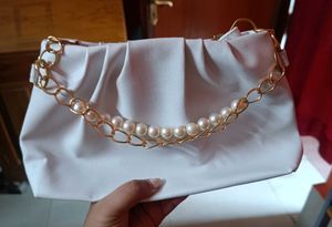 Pack of 2 Ruched Clutch with Pearl Detail