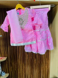 Cute Pink Girls&#39; Sharara Set