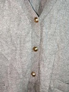 Winter Fashion Cardigan Woolen Sweater Grey