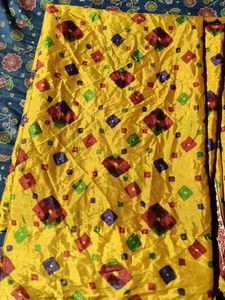 Vintage Silk Fabric - Geometric Print