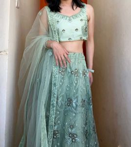 Elegant Mint Green Lehenga Choli