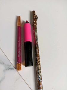 Eyeliner Pencil  Lipstick N Sindur Set Combo