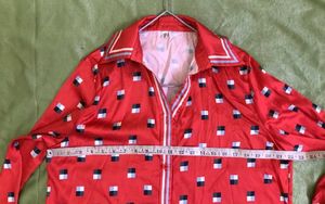 Retro Red Patterned Shirt Size S-L