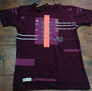 Graphic Print Maroon T-Shirt