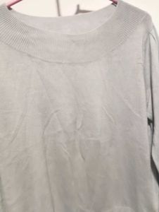 Gray Long Sleeve Knit Top