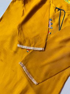 Beautiful Orange Kurta Palazzo Set, Size-M