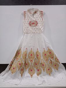 White Pink Gown Suit