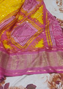 Beautiful Yellow With Dark Pink Pallu&amp;blouse