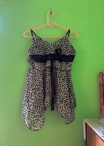 Y2K Leopard Print Spaghetti Strap Top