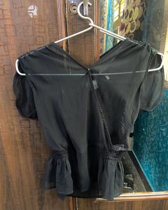 Black Wrap Blouse