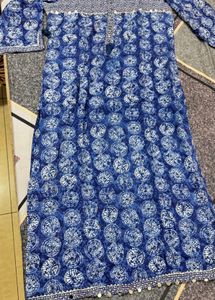 Ethnic Block Print Blue Suit