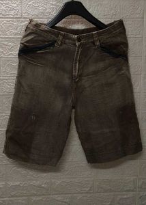 Mens Beige Denim Shorts Size 30 Inches