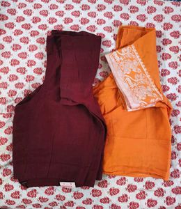 Combo Of Orange And Maroon Blouse
