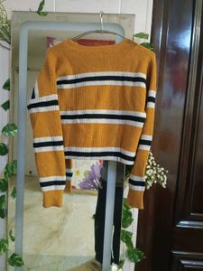 Striped Knit Crop Sweater