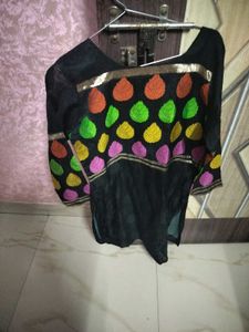 Net Festive Kurta For Women - Black Colour