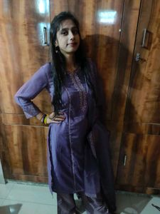 Elegant Purple Kurta Set