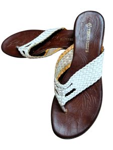 Venus Steps Women Brown White Wooven Sandal