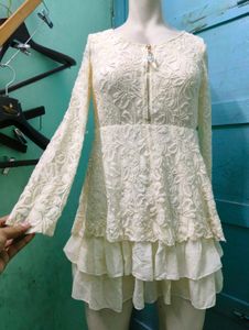 Ivory Lace Long Sleeve Dress