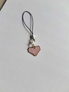Pixel Heart Phone Charms