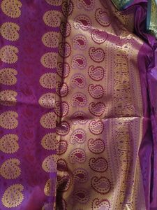 Pink Saree With Green Border