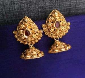 Golden Jhumka Earrings