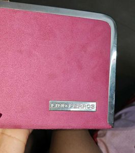 Pink Clutch suede sling