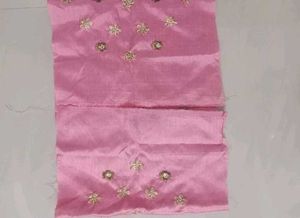 Pink Saree With Gold Sequin Work