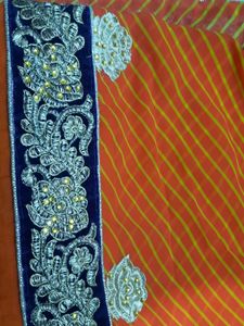 Orange Leheriya Saree