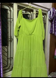 Lime Green Tiered Maxi Dress