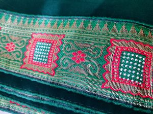 Stunning Green Saree with Stone Work Border