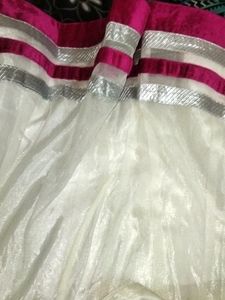 White Anarkali Full Set