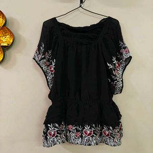 100% Silk Embroidered Top
