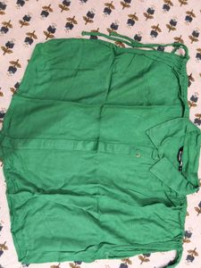 Cute Green Crop Oversized Top