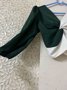 Two-Tone Twisted Crop Top