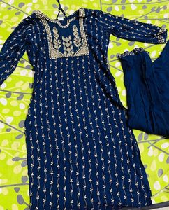 Blue Kurti Pant Set
