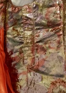 Rear Shimer Kurta With Satin Salwaar
